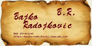 Bajko Radojković vizit kartica